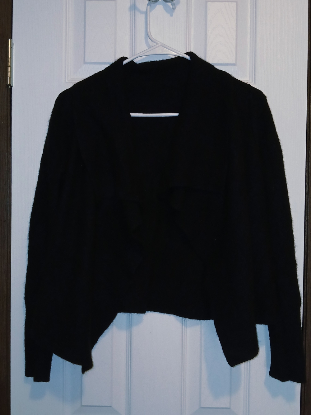 Cashmere Black Women's Open-Front Sweater Cardigan